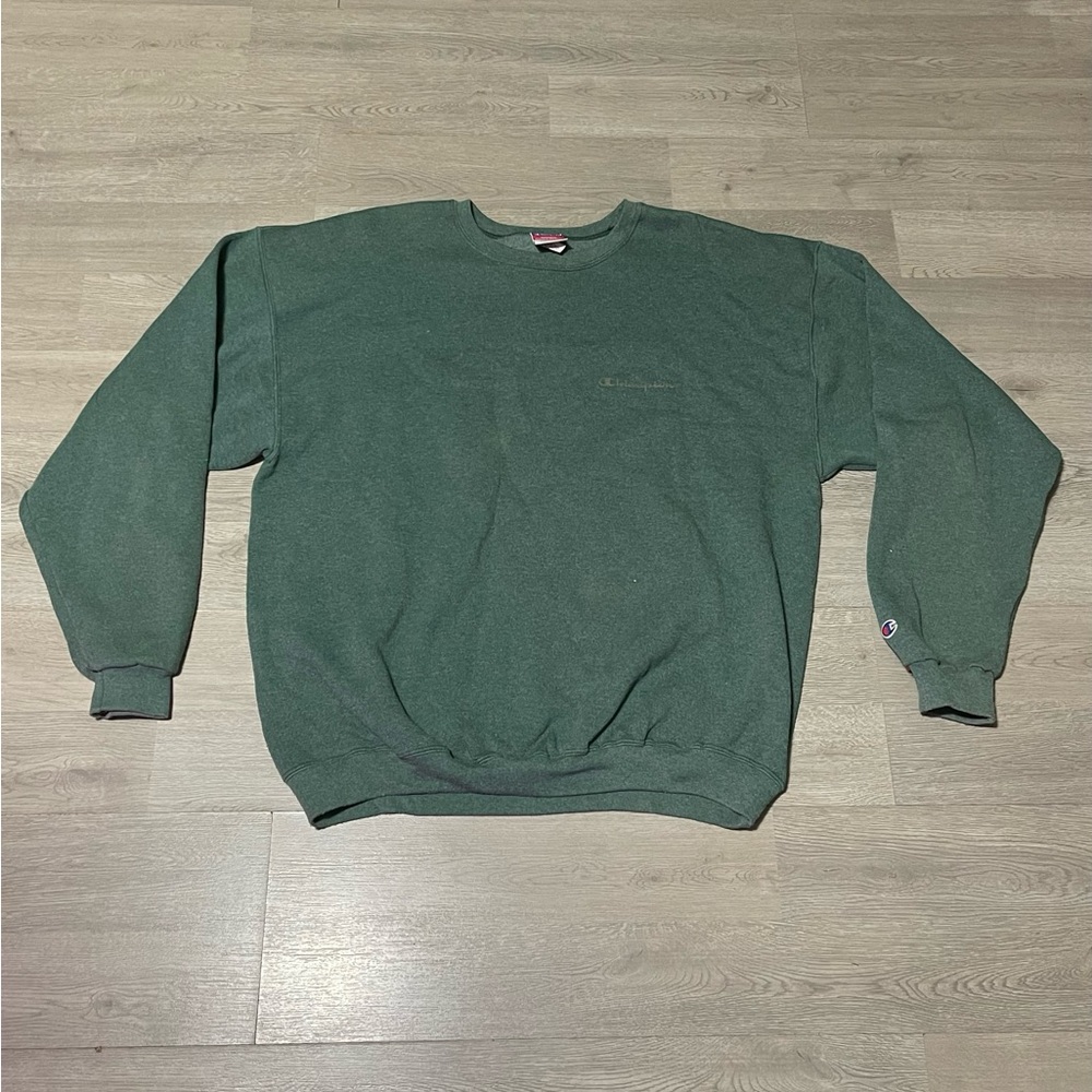 Vintage 90s Champion Crewneck Sweatshirt Size XL Forrest Green Corner Spellout